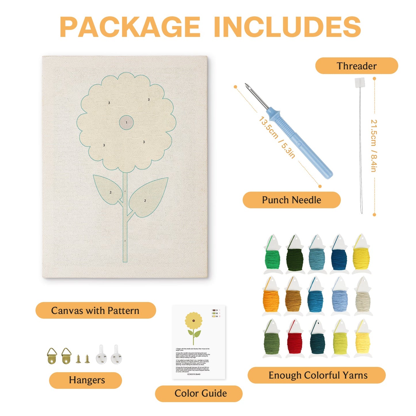 Sunflower Embroidery - Punch Needle