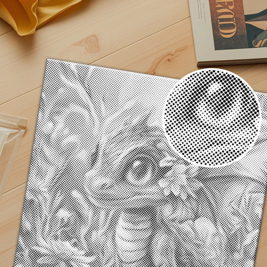 Colorful Dragon Amidst Blossoms - Dot Painting