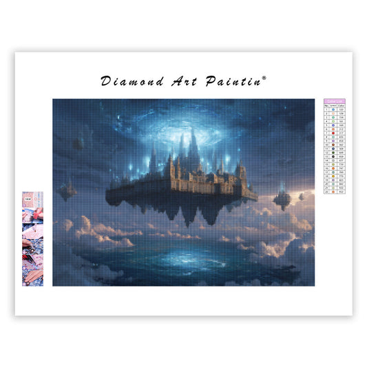 Floating Fortress Above the Ocean - Diamond Painting