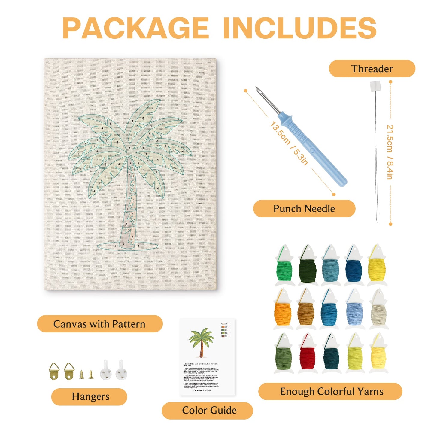Tropical Palm Tree - Punch Needle