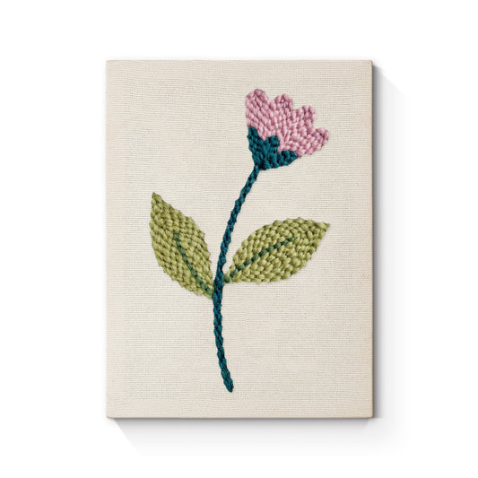 Blush Pink Blossom Stem - Punch Needle