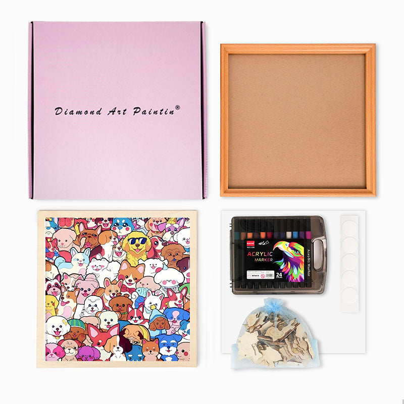 Pet Party - Wooden Coloring Puzzle