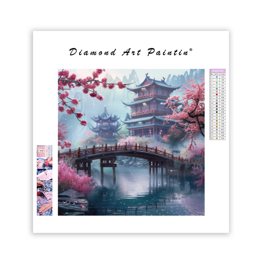 Blossom Bridge Town - Diamond Painting