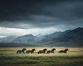Icelandic Horses in a Field - Diamond Painting