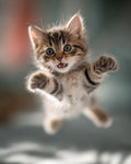 Kitten Playful Jump - Diamond Painting
