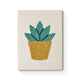 Yellow Cactus in Pot - Punch Needle