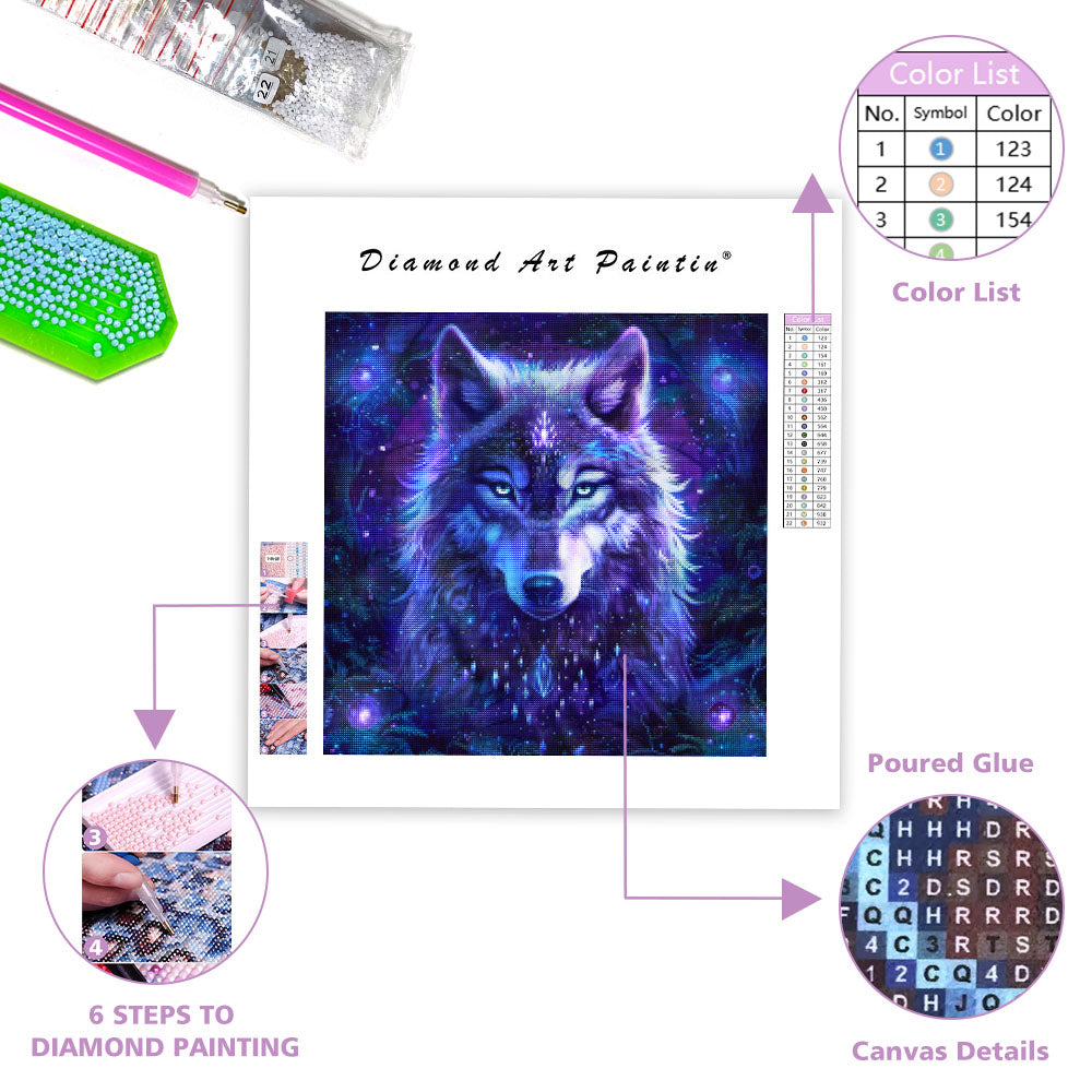 Crystal Wolf Spirit - Diamond Painting