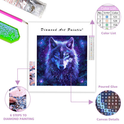 Crystal Wolf Spirit - Diamond Painting
