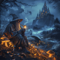 Forest Night Wizard - Diamond Painting