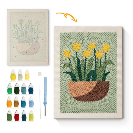 Yellow Daffodils - Punch Needle