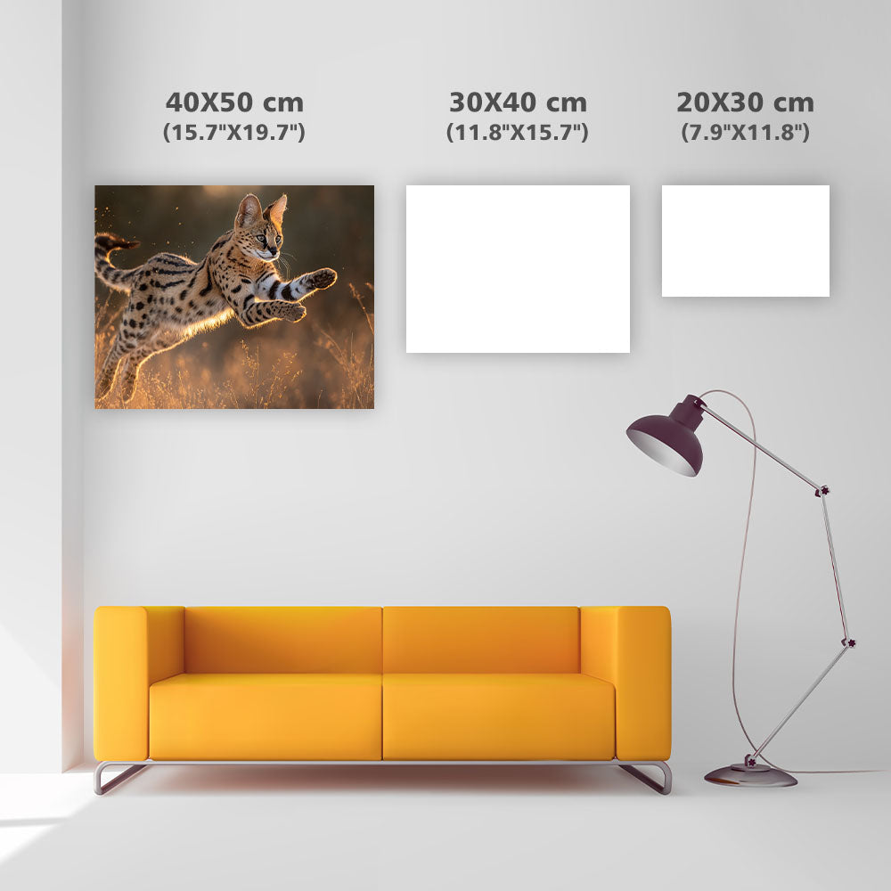Serval Leaping - Diamond Painting