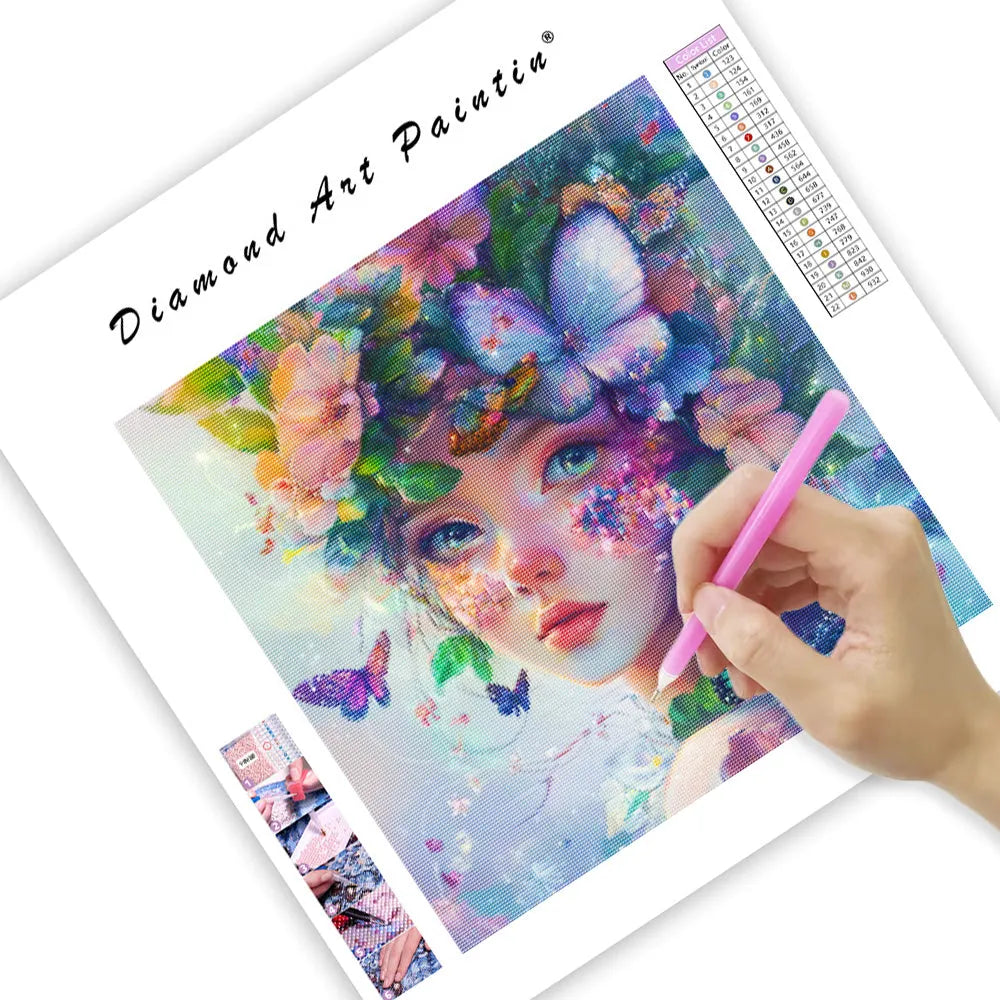 Whimsical Flower Girl - Diamond Painting