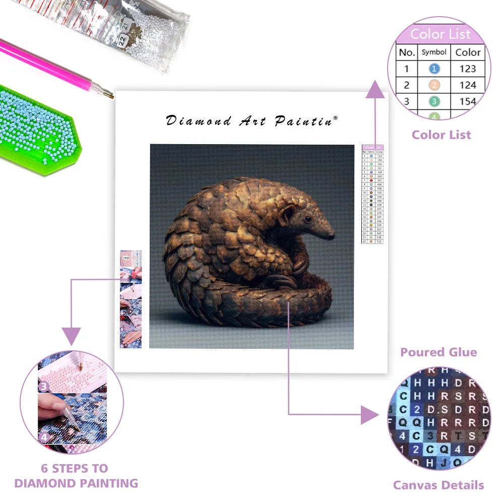 Pangolin Curled - Diamond Painting