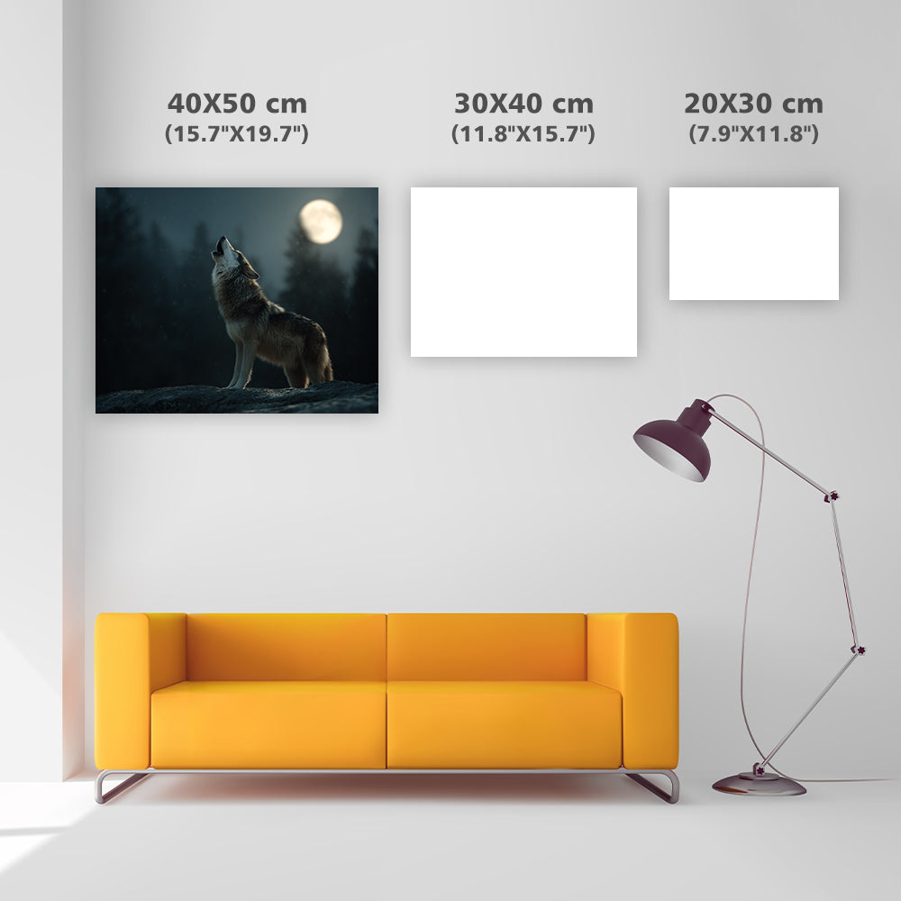 Moonlit Wolf Howl - Diamond Painting