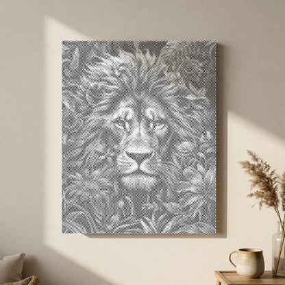 Foliage and Lion's Fury - Dot Painting