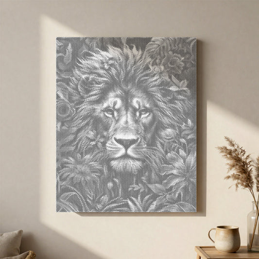 Foliage and Lion's Fury - Dot Painting
