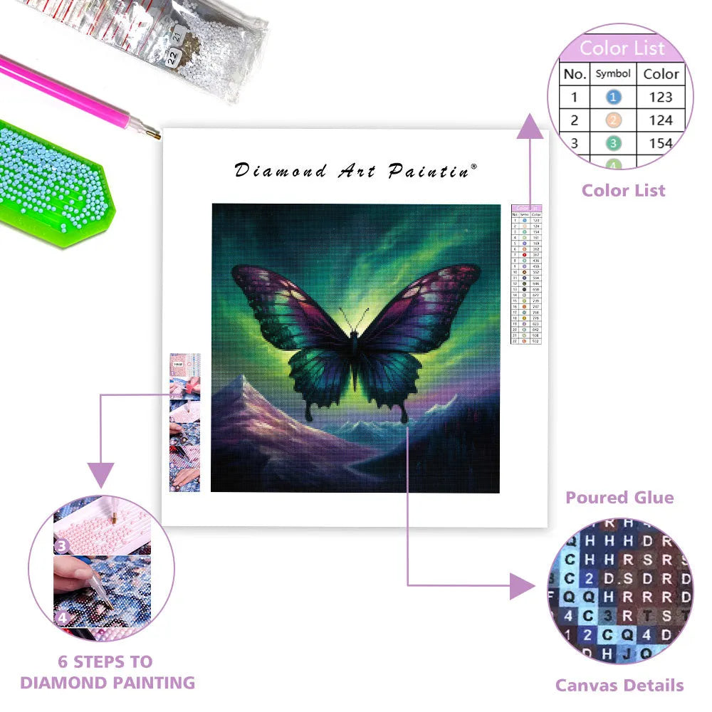 Aurora Butterfly - Diamond Painting