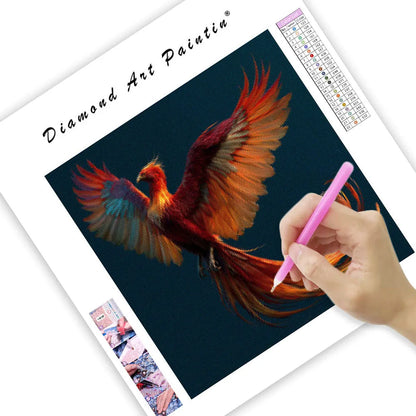 Crimson Phoenix - Diamond Painting