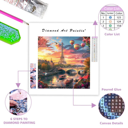 Paris Sunset Stroll - Diamond Painting