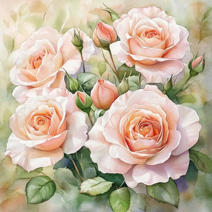 Blooming Pink Flowers - Diamond Painting