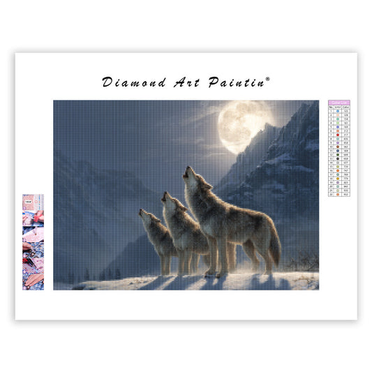 Wolves in the Moonlight - Diamond Painting