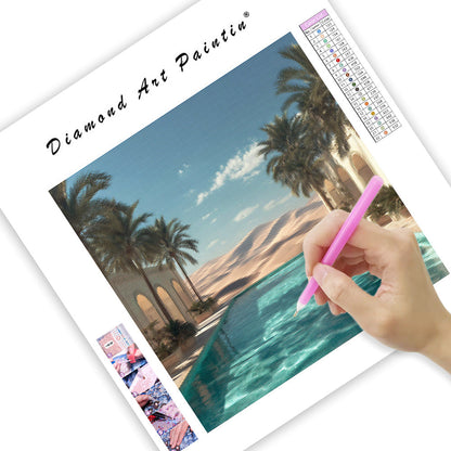 Desert Oasis Pool - Diamond Painting