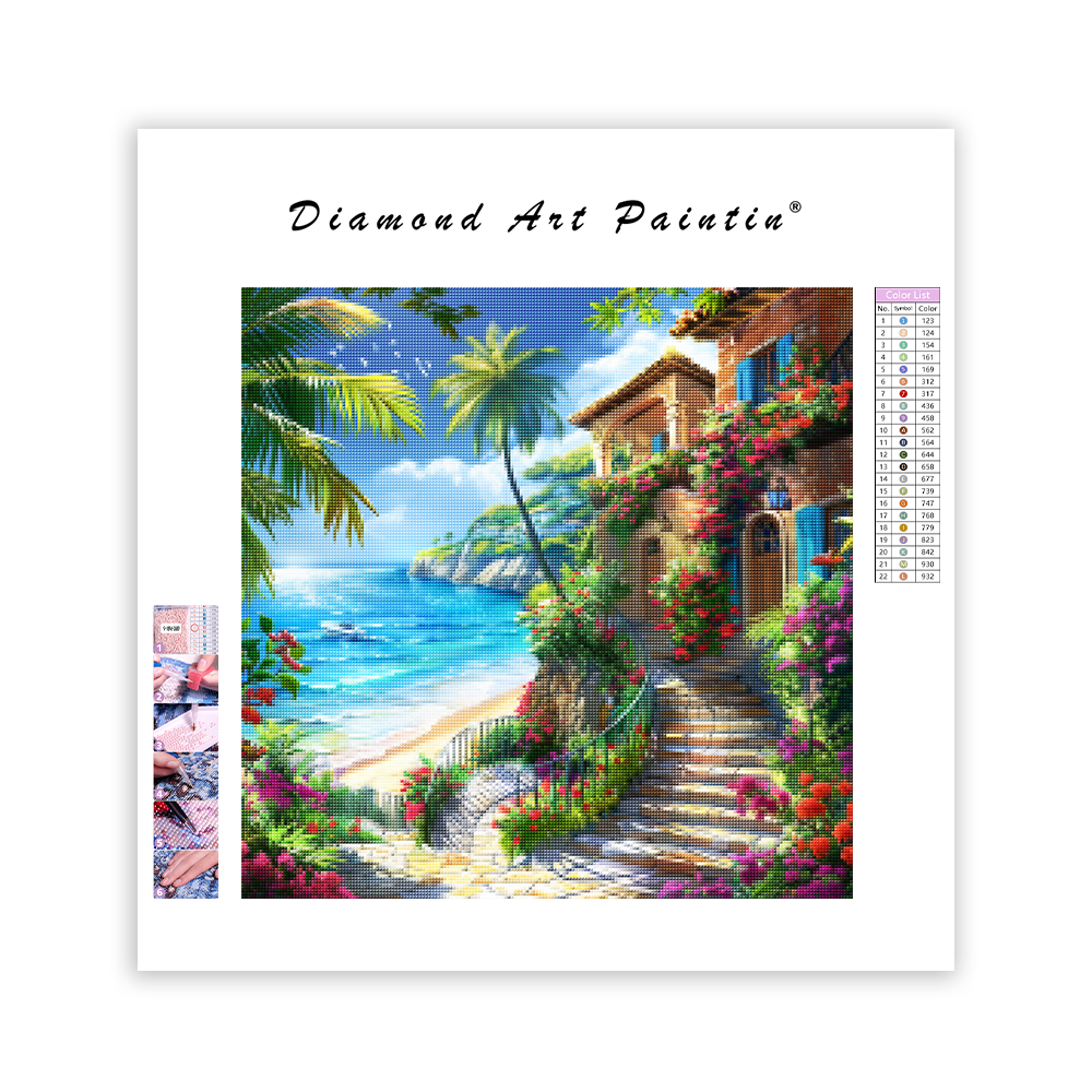 Tropical Beach Villa - Diamond Painting