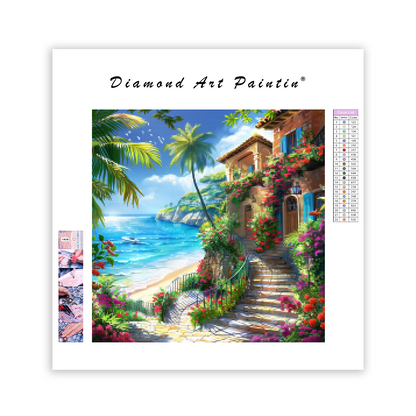 Tropical Beach Villa - Diamond Painting