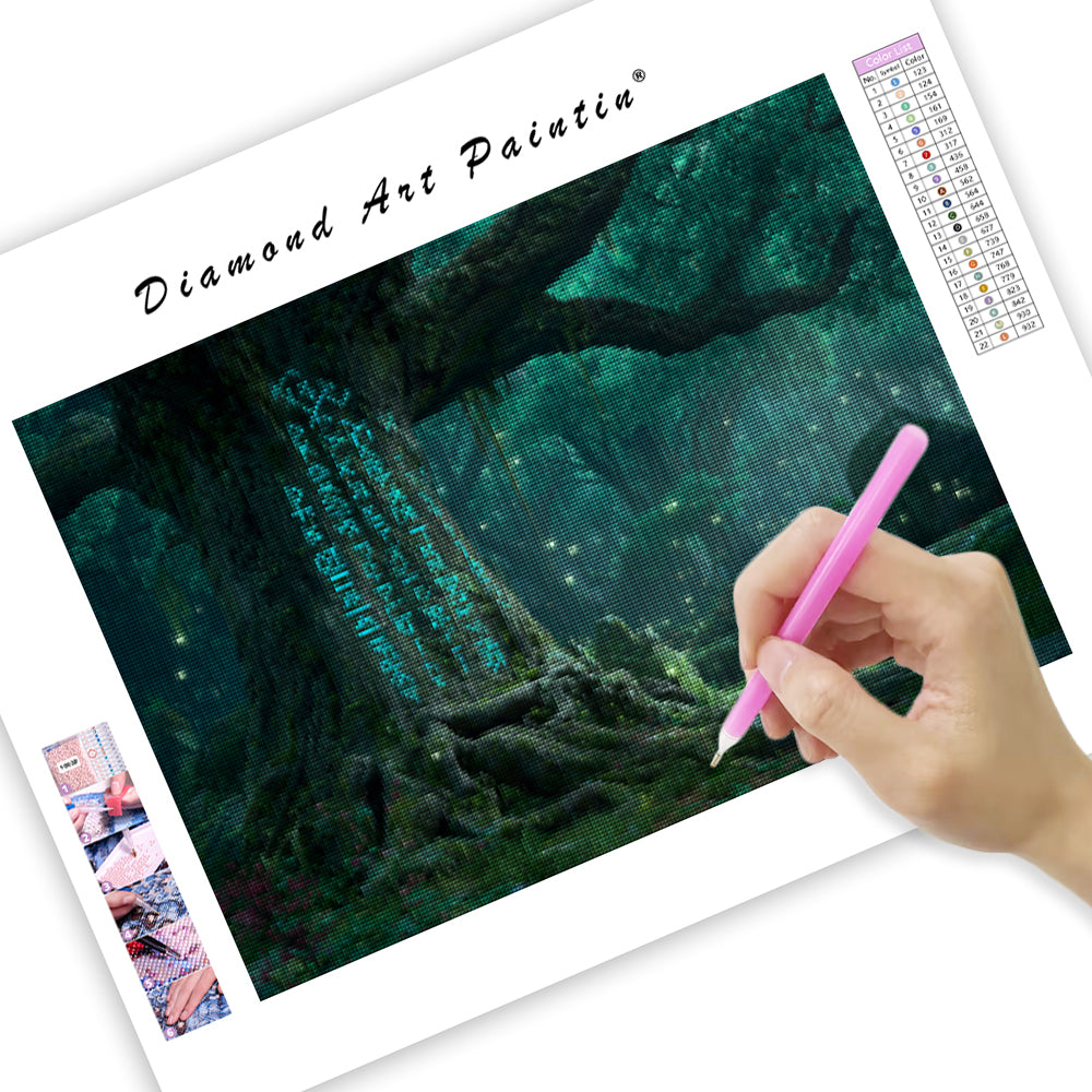 Elder Tree in the Enchanted Forest - Diamond Painting