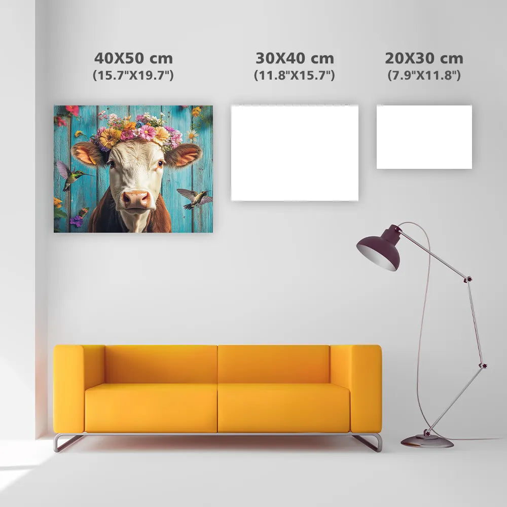 Floral Cow - Diamond Painting