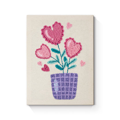 Heart-Shaped Plant - Punch Needle
