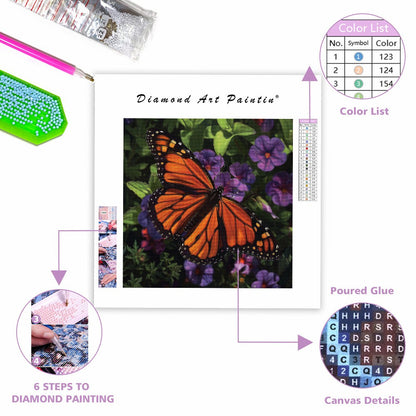 Monarch Bloom - Diamond Painting