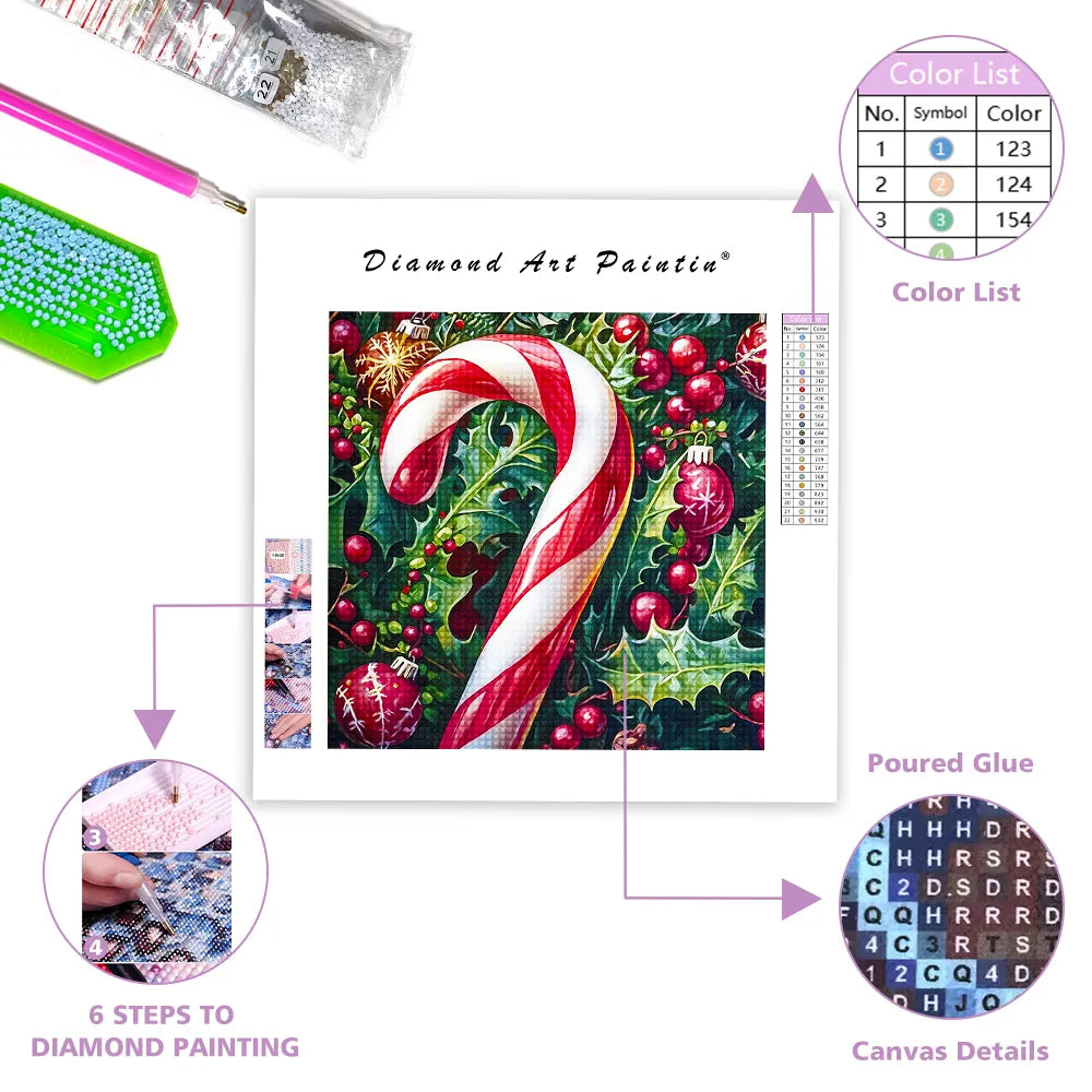Vibrant Candy Cane - Diamond Painting