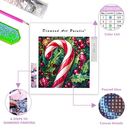 Vibrant Candy Cane - Diamond Painting