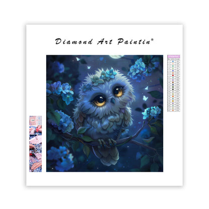 Moonlit Wreath Owl - Diamond Painting