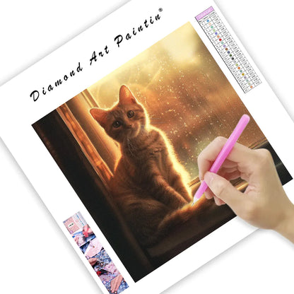 Happy Golden Cat - Diamond Painting
