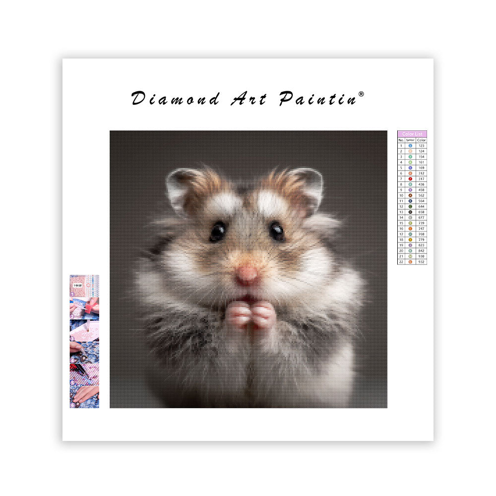 Teddy Bear Hamster Grooming - Diamond Painting
