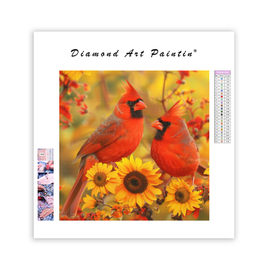 Sunflower Birds - Diamond Painting