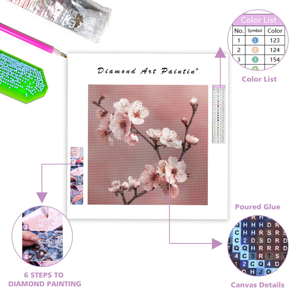Blooming Cherry Branch - Diamond Painting