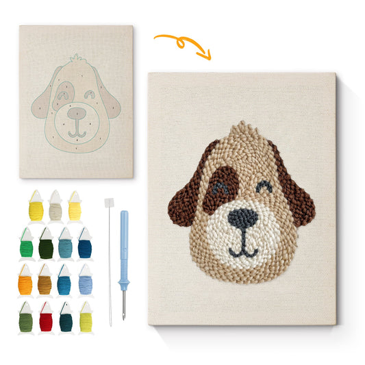 Dog's Face - Punch Needle