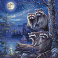 Raccoon Family - Diamond Painting