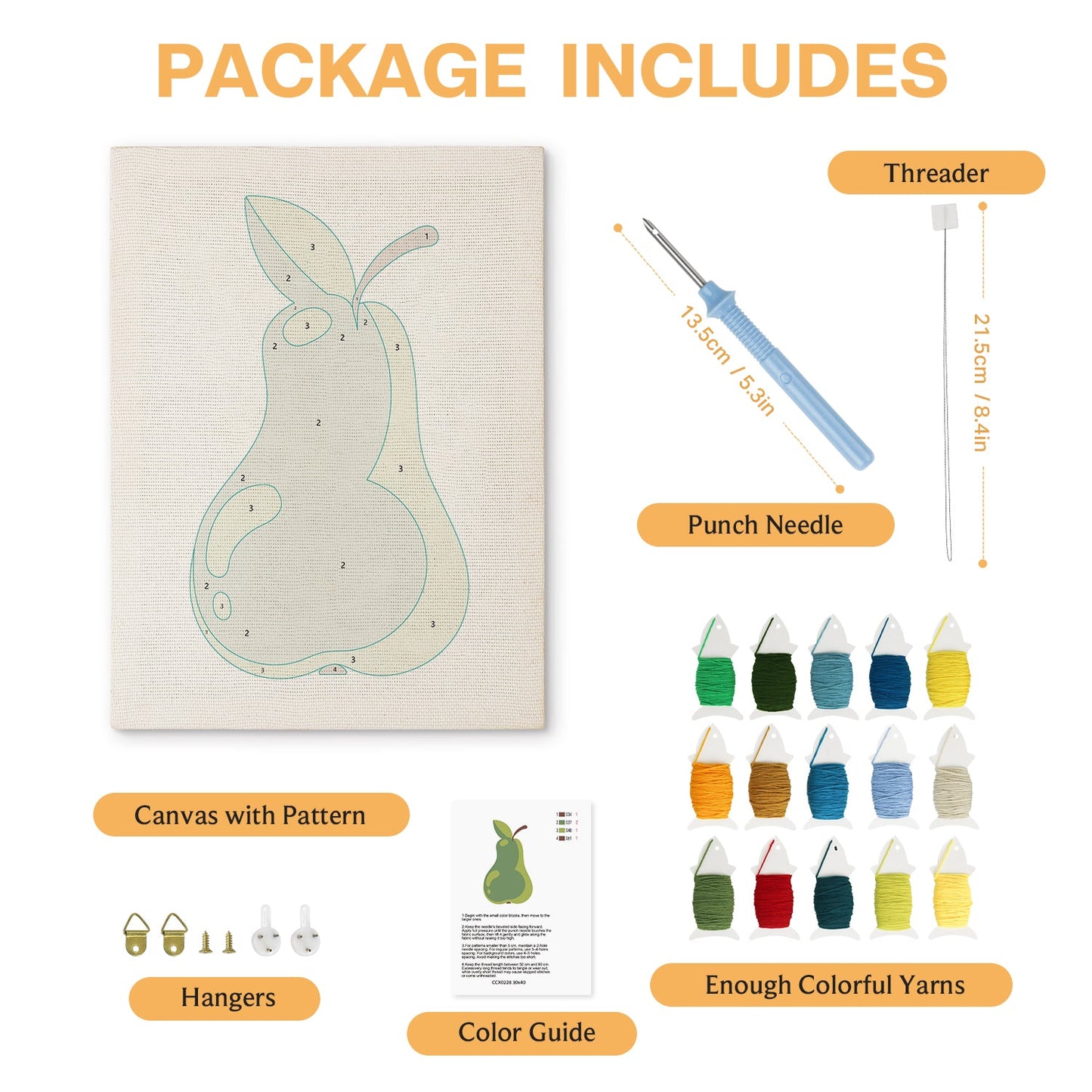 Green Pear - Punch Needle