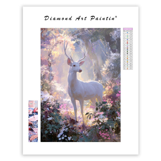 White Deer Light - Diamond Painting