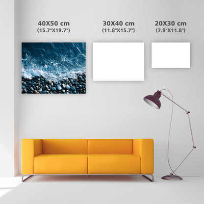 Minimalist Deep Blue Ocean Waves - Diamond Painting