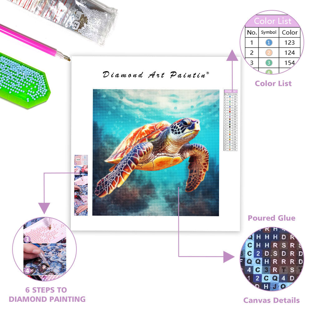 Sea Turtles and Color - Diamond Painting