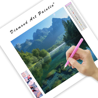 Crystal Lake in the Mountains - Diamond Painting