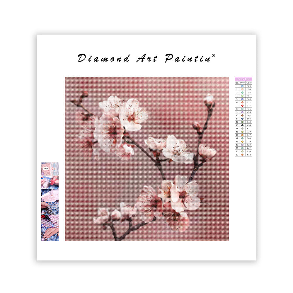 Blooming Cherry Branch - Diamond Painting