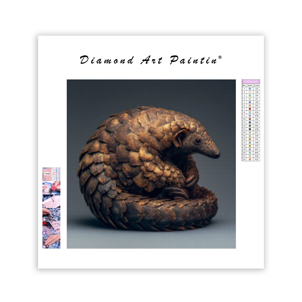 Pangolin Curled - Diamond Painting