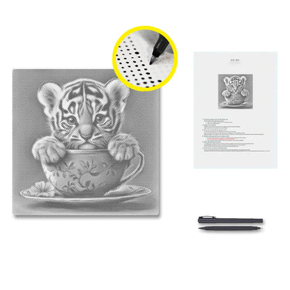 Adorable Tiger Cub - Dot Painting