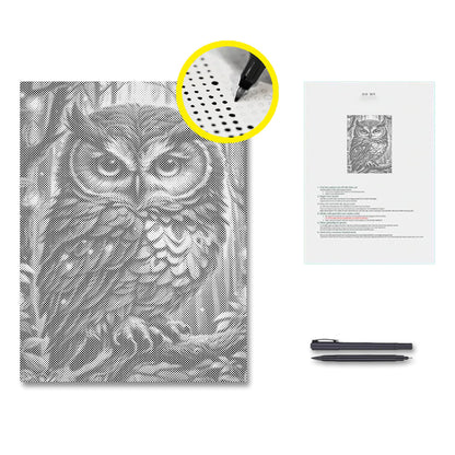 Blue Owl - Dot Painting